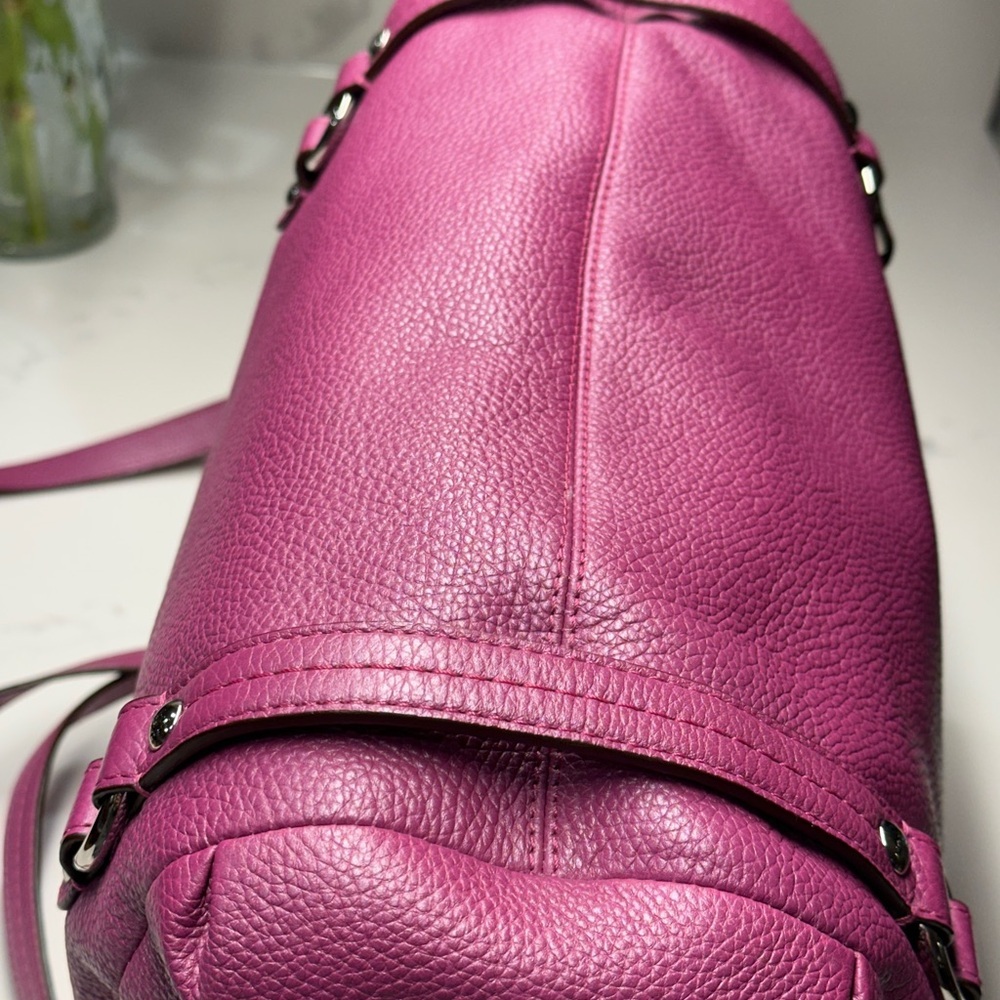Coach Alexandra Purple Convertible Leather Shoulder Bag + COA - Picture 10 of 13
